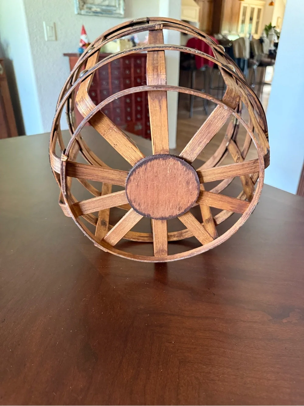 Rustic Wooden Basket w/Metal Accents
